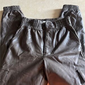 Faux Leather jogger pants